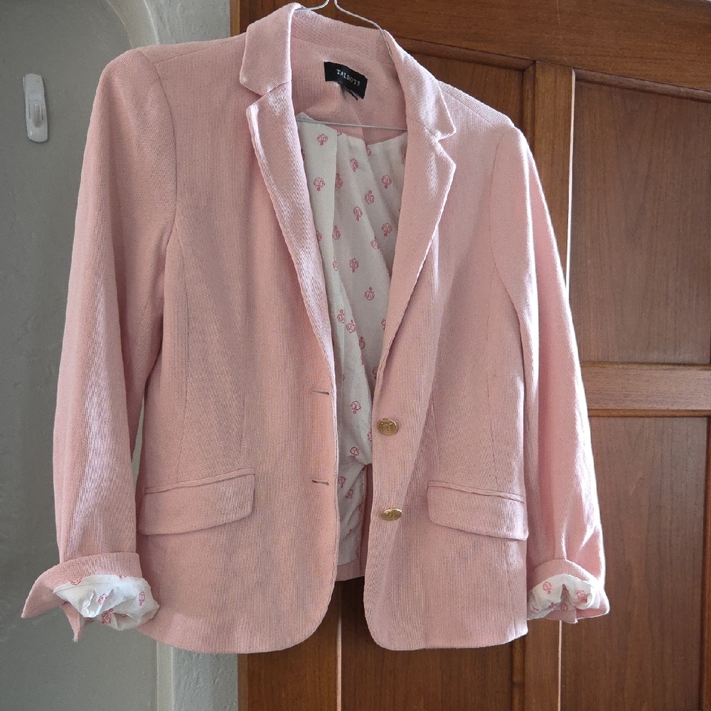 Talbots Light Pink Blazer with Patterned Lining